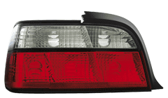 Baklykter, rød/klar